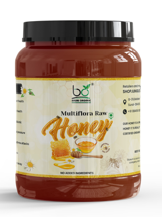 Bhumi Organic Natural Multiflora Raw Honey - 300 GM