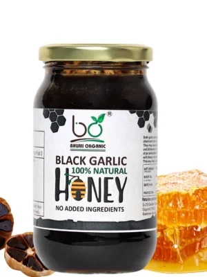 Bhumi Organic Black Garlic Infused Honey – Premium Raw Honey with Aged Black Garlic for Immunity, Wellness, and Unique Flavor-1 KG