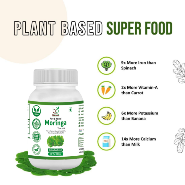 Bhumi Organic Moringa Leaf Tablets – Nutrient-Rich Superfood Supplement