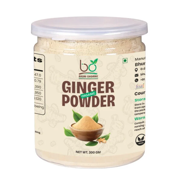 Bhumi Organic Ginger Root Powder – Pure & Potent Ayurvedic Superfood - 300 GM