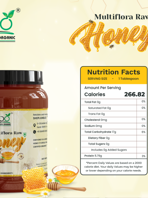 Bhumi Organic Natural Multiflora Raw Honey - 300 GM