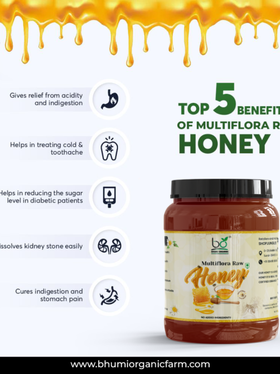 Bhumi Organic Natural Multiflora Raw Honey - 300 GM