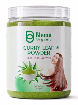 Bhumi Organic Curry Leaves Powder 227g (Pack of 4) – 100% Pure & Natural Kadi Patta Powder | Rich in Iron & Antioxidants | Supports Hair Care, Digestion & Daily Nutrition | No Preservatives