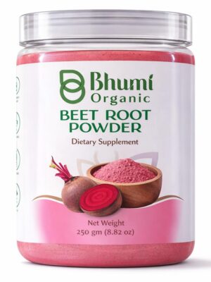 Bhumi Organic Beetroot Powder 250g (Pack Of 4)– 100% Pure & Natural Beet Root Powder | Rich in Iron & Antioxidants | Supports Energy, Stamina & Healthy Diet | No Preservatives