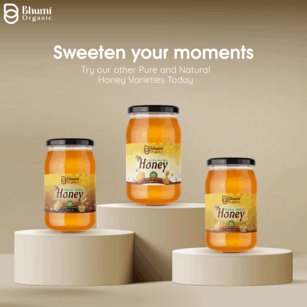 Organic Black Garlic Honey | 1 KG Infused Raw Honey with Aged Black Garlic | Nutrient-Rich Superfood Sweetener