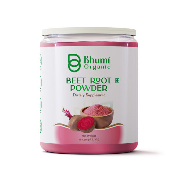 Bhumi Organic Beetroot Powder – Nutrient-Rich Superfood for Wellness - 250 GM