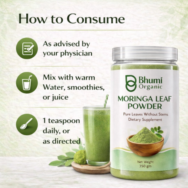 Bhumi Organic Moringa Powder | 350 gm