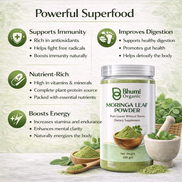 Bhumi Organic Moringa Powder | 350 gm