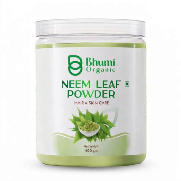 Bhumi Organic Neem Powder 400g (Pack Of 3) – 100% Pure & Natural Neem Leaf Powder | Supports Skin Care, Hair Care & Detox | Ayurvedic Herbal Powder | No Preservatives