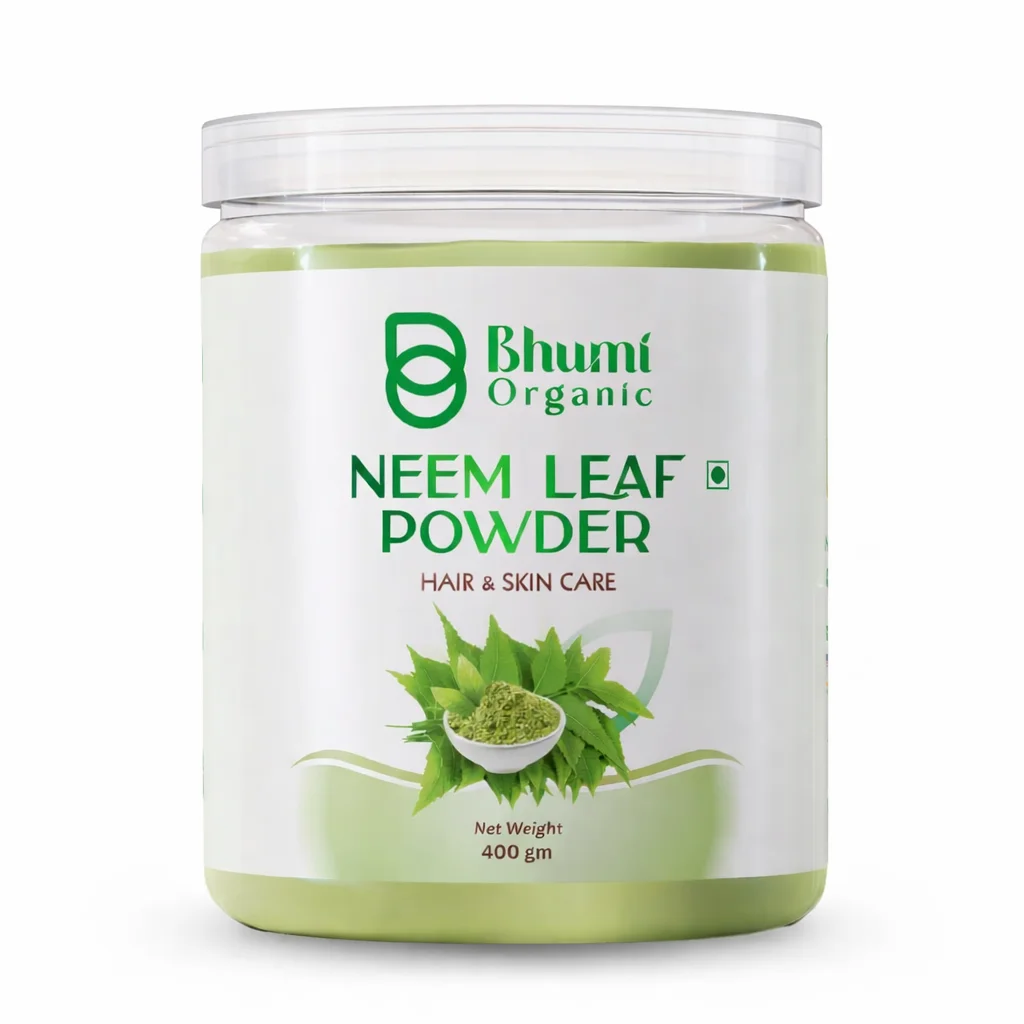 Bhumi Organic Neem Powder 400g (Pack Of 3) – 100% Pure & Natural Neem Leaf Powder | Supports Skin Care, Hair Care & Detox | Ayurvedic Herbal Powder | No Preservatives