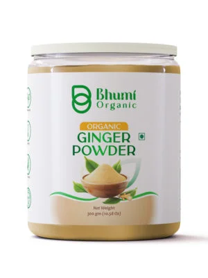 Bhumi Organic Ginger Root Powder – Pure & Potent Ayurvedic Superfood - 300 GM