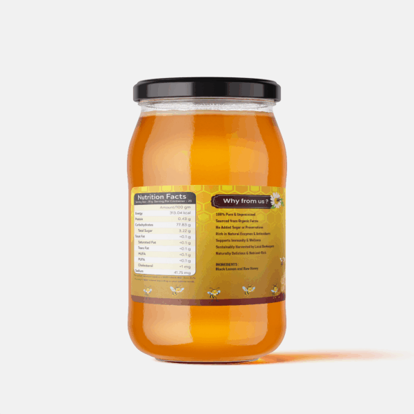 Bhumi Organic Black Lemon Honey – Infused, Raw & Natural Sweetener -1 kg