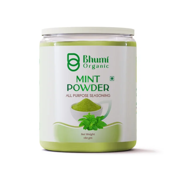 Bhumi Organic Mint Powder – Refreshing & Nutrient-Rich Herbal Superfood - 180 GM