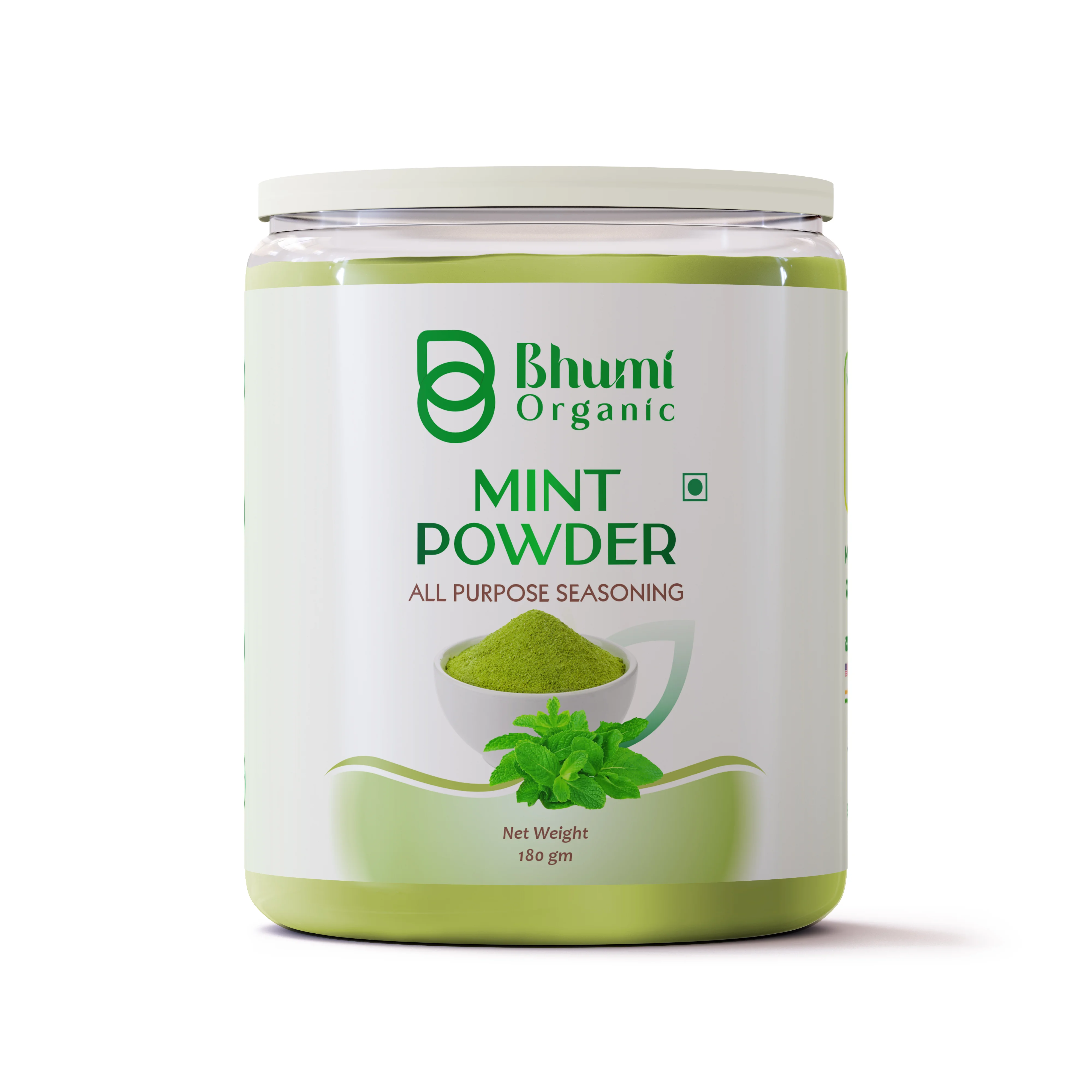 Bhumi Organic Mint Powder – Refreshing & Nutrient-Rich Herbal Superfood - 180 GM