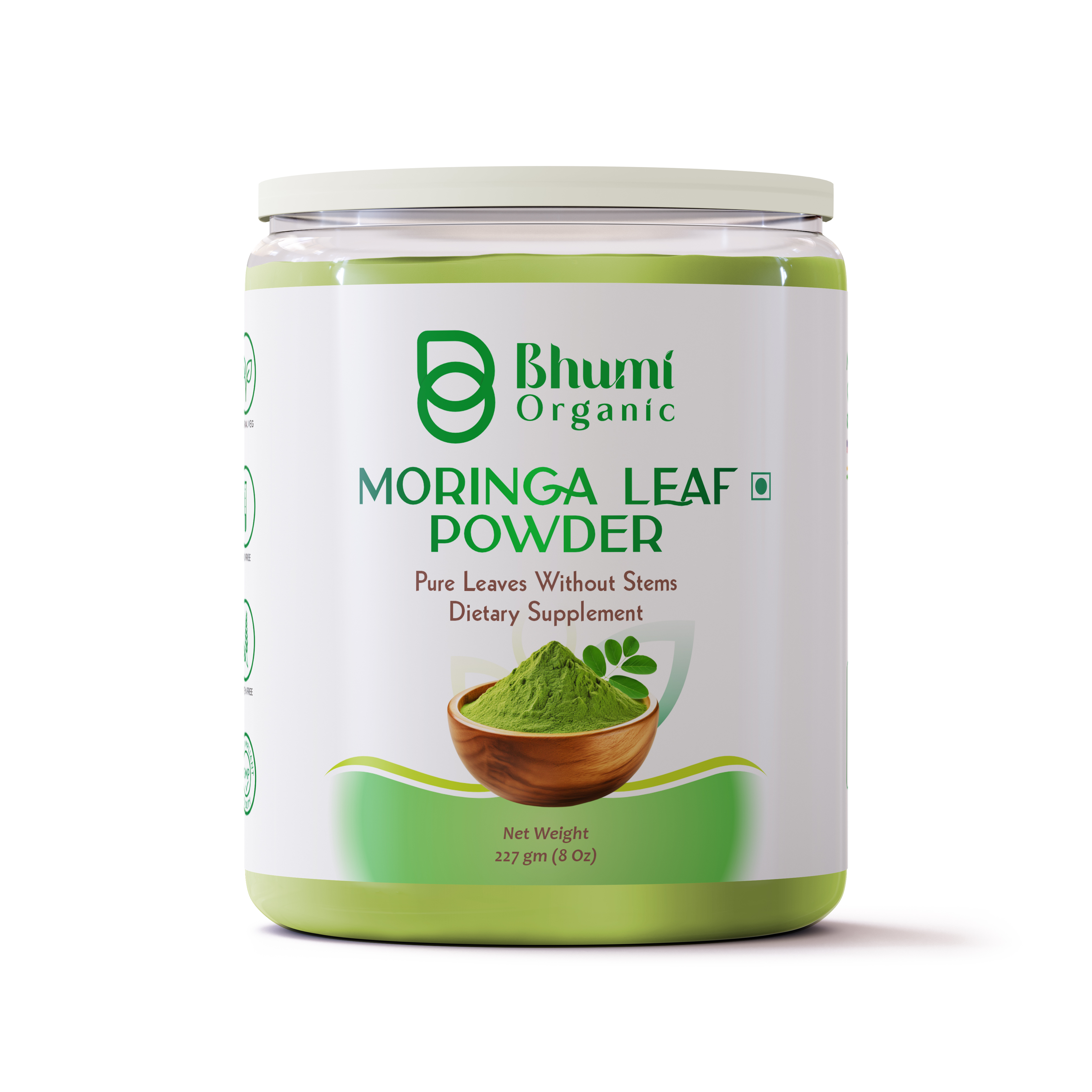 Bhumi Organic Moringa Leaf Powder – Nutrient-Dense Superfood Boost - 227 GM