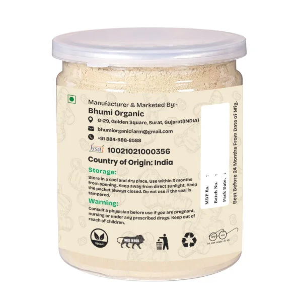 Bhumi Organic Ginger Root Powder – Pure & Potent Ayurvedic Superfood - 300 GM