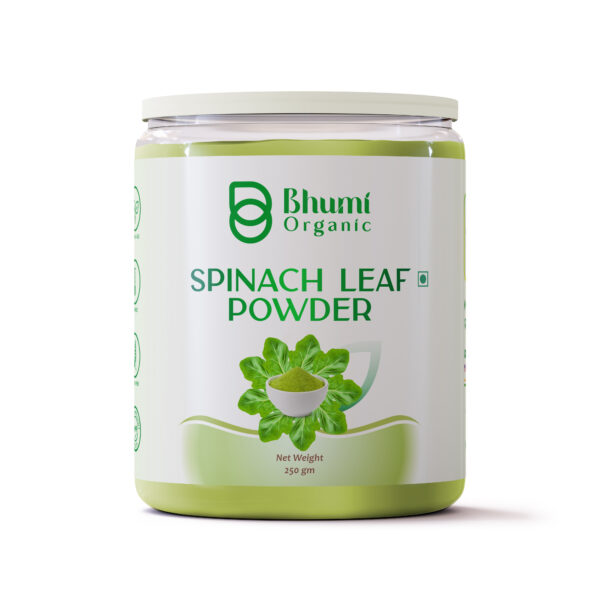Bhumi Organic Spinach Powder – Nutrient-Rich Superfood for Wellness - 250 GM
