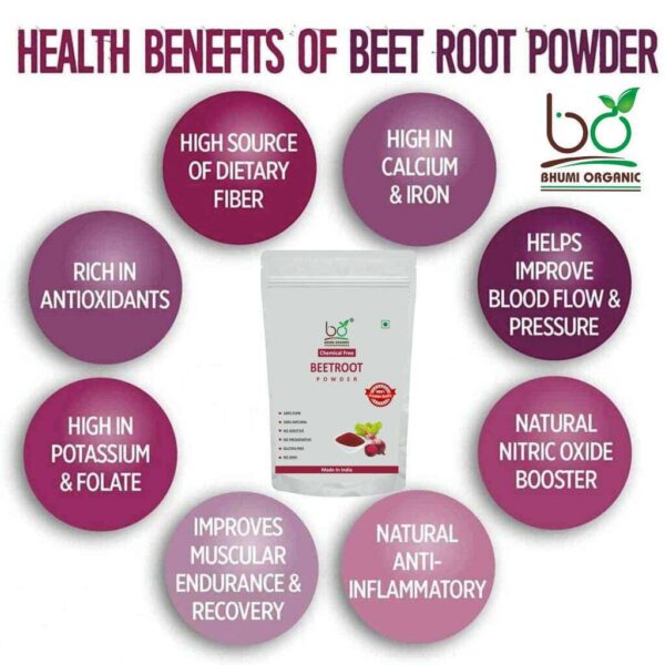 Bhumi Organic Beetroot Powder – Nutrient-Rich Superfood for Wellness - 300 GM