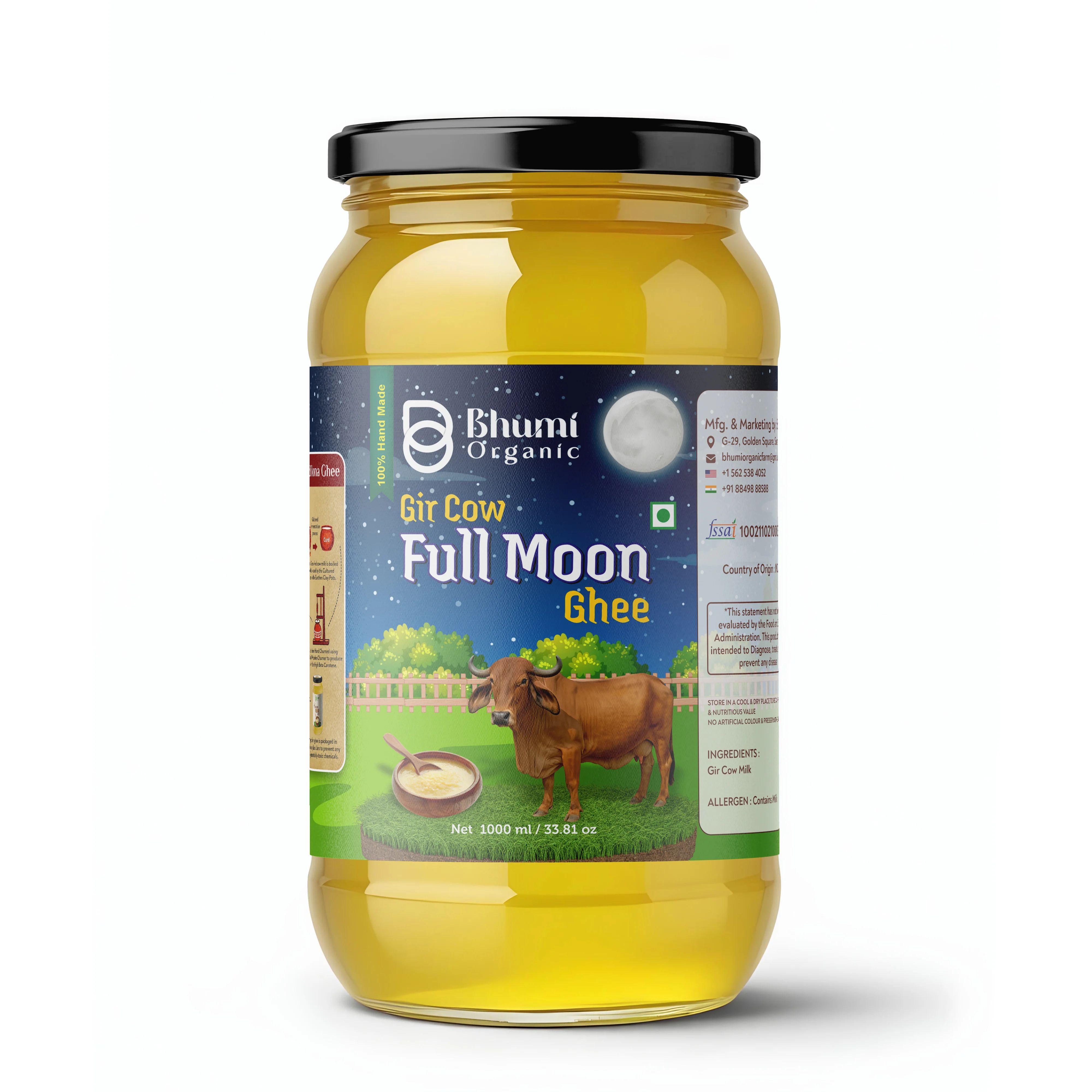 Bhumi Organic Gir Cow Bilona Ghee – Full Moon Energized Ghee
