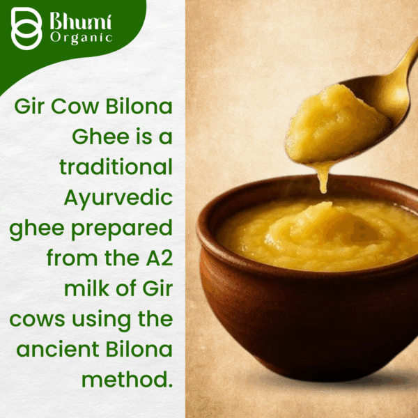 A2 Bilona Ghee | Traditional Hand-Churned Gir Cow Ghee Made from Curd | Nutrient-Rich & Pure, 1 LTR
