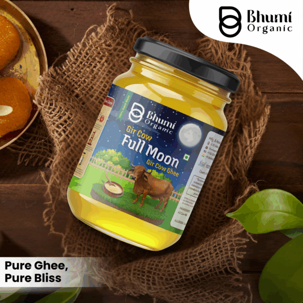 Traditional Hand-Churned Full Moon Gir Cow Ghee Made from Curd | 1 LTR