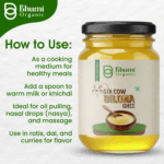 A2 Bilona Ghee | Traditional Hand-Churned Gir Cow Ghee Made from Curd | Nutrient-Rich & Pure, 1 LTR