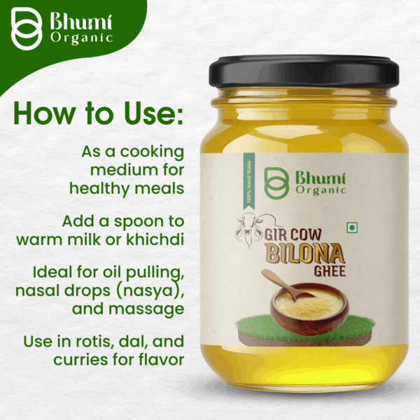 A2 Bilona Ghee | Traditional Hand-Churned Gir Cow Ghee Made from Curd | Nutrient-Rich & Pure, 1 LTR