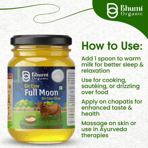 Traditional Hand-Churned Full Moon Gir Cow Ghee Made from Curd | 1 LTR