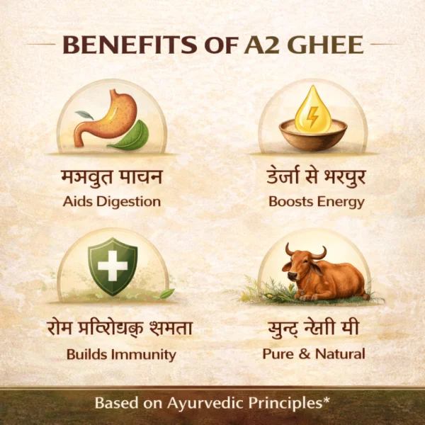 Bhumi Organic A2 Gir Cow Bilona Ghee 1LTR | Traditional Wooden Churned