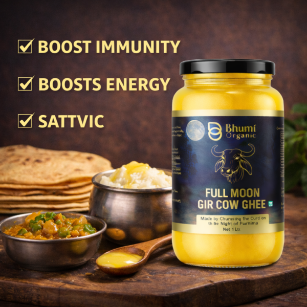 Full Moon Gir Cow A2 Bilona Ghee | Made from Curd | 1 LTR