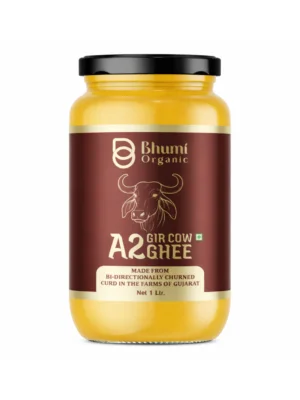 Bhumi Organic A2 Gir Cow Bilona Ghee 1LTR | Traditional Wooden Churned