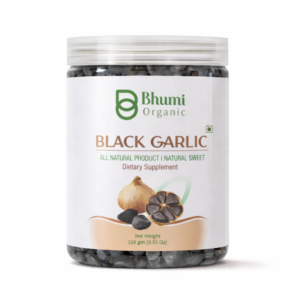 Bhumi Organic Fermented Black Garlic | 250g | Aged Superfood for Heart & Immunity