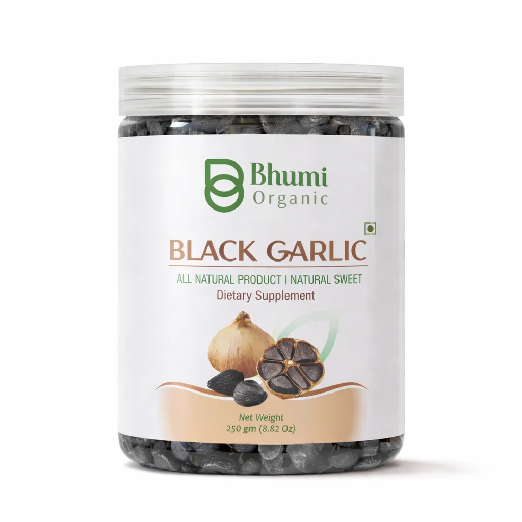 Bhumi Organic Fermented Black Garlic | 250g | Aged Superfood for Heart & Immunity