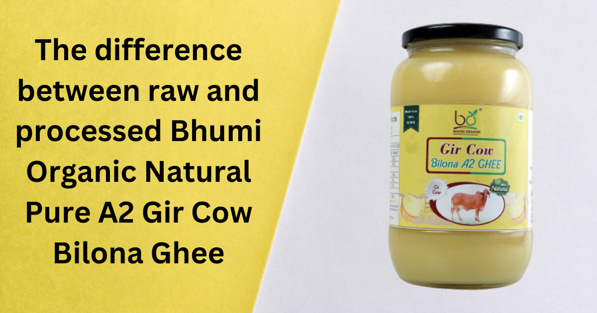 The difference between raw and processed Bhumi Organic Natural Pure A2 Gir Cow Bilona Ghee