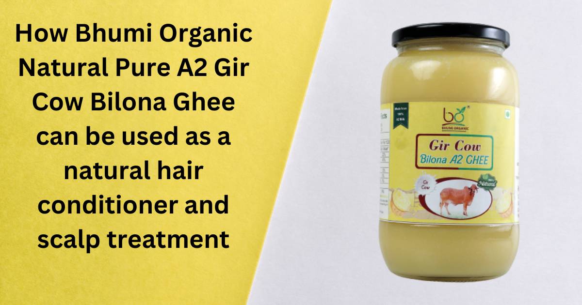 How Bhumi Organic Natural Pure A2 Gir Cow Bilona Ghee can be used as a natural hair conditioner and scalp treatment