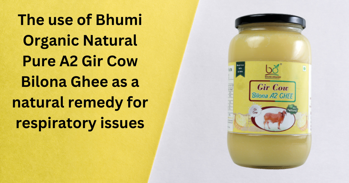 The use of Bhumi Organic Natural Pure A2 Gir Cow Bilona Ghee as a natural remedy for respiratory issues