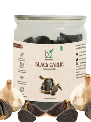 Bhumi Organic Black Garlic – Aged & Fermented Superfood Bulbs for Immunity, Antioxidant Support, and Culinary Delights