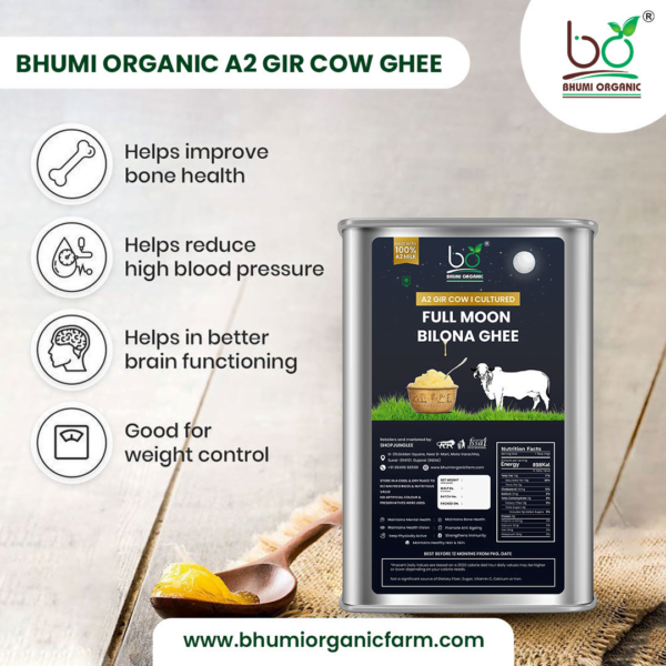 Bhumi Organic A2 Gir Cow Bilona Ghee – Full Moon Energized Ghee