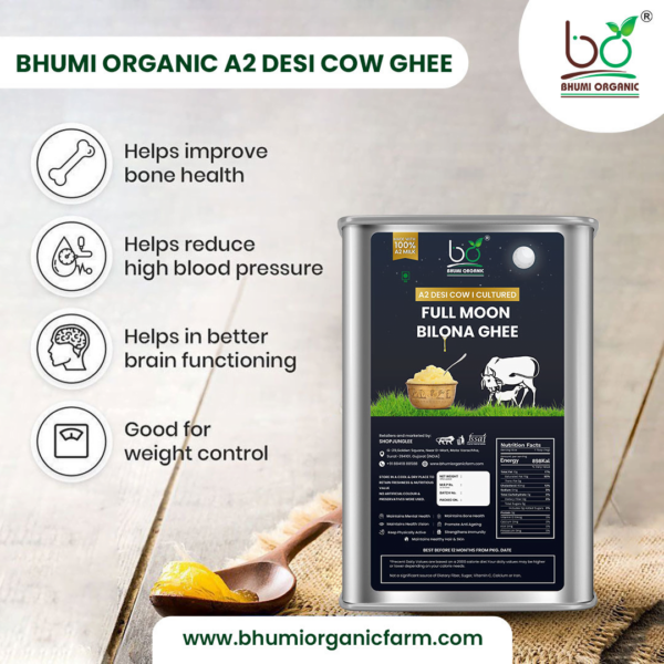 Bhumi Organic A2 Desi Cow Bilona Ghee – Full Moon Ritual Ghee