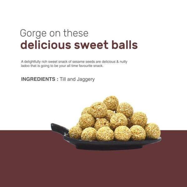 Home Made White Sesame Balls Made with Pure Jaggery - 800 GM