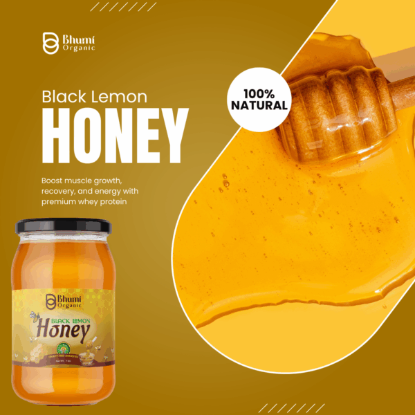 Organic Black Lemon Infused Raw Honey | 100% Pure Unique Citrus Flavor Superfood Sweetener - 1 kg