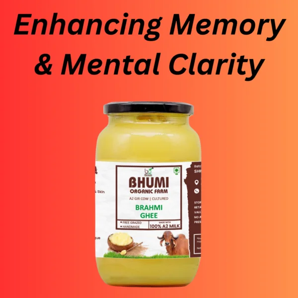 Bhumi Organic Brahmi Ghee - Ayurvedic Herbal Ghee for Memory, Focus & Stress Relief | 100% Pure, Organic & Nutrient-Rich