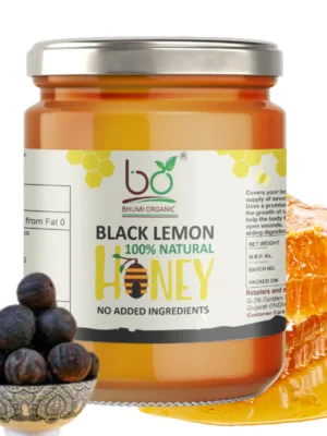 Bhumi Organic Black Lemon Infused Honey - Detoxifying Herbal Honey for Immunity, Digestion & Energy | 100% Pure & Natural-1 kg