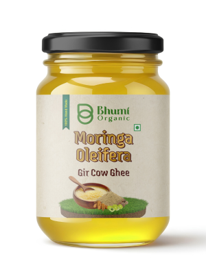 Moringa Ghee | Ayurvedic Nutrient-Rich Energy & Vitality Superfood | Traditional Bilona Method with Gir Cow Ghee | 500ML