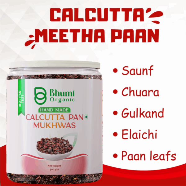 Bhumi Organic Calcutta Meetha Paan Mukhwas – Sweet Paan Flavor (300 gm)