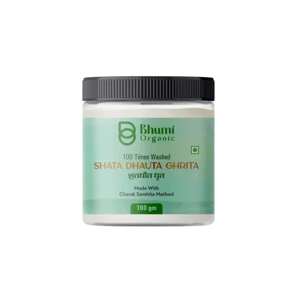 Bhumi Organic Shata Dhauta Ghrita – Ayurvedic Skin Moisturizer (100 gm)