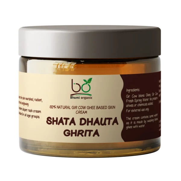 Bhumi Organic Shata Dhauta Ghrita – Ayurvedic Skin Moisturizer (100 gm)