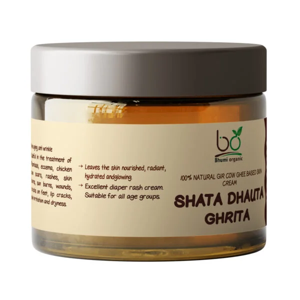 Bhumi Organic Shata Dhauta Ghrita – Ayurvedic Skin Moisturizer (100 gm)