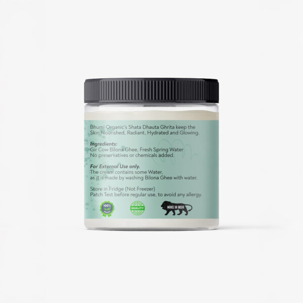 Bhumi Organic Shata Dhauta Ghrita – Ayurvedic Skin Moisturizer (100 gm)