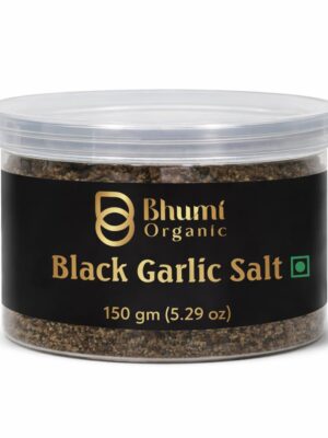 Bhumi Organic Black Garlic Salt | 600g (4 × 150g) | Fermented Black Garlic Himalayan Salt